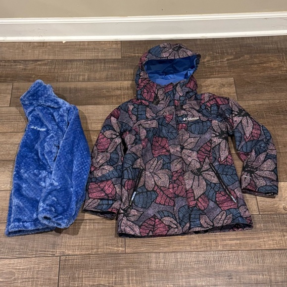 Columbia Youth 3 In 1 Bugaboo Parka Jacket Girls Size M (8-10) Omni Heat - Picture 1 of 16